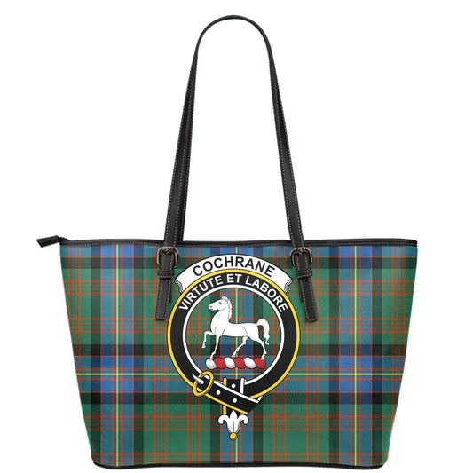 Cochrane Ancient Tartan Crest Leather Tote