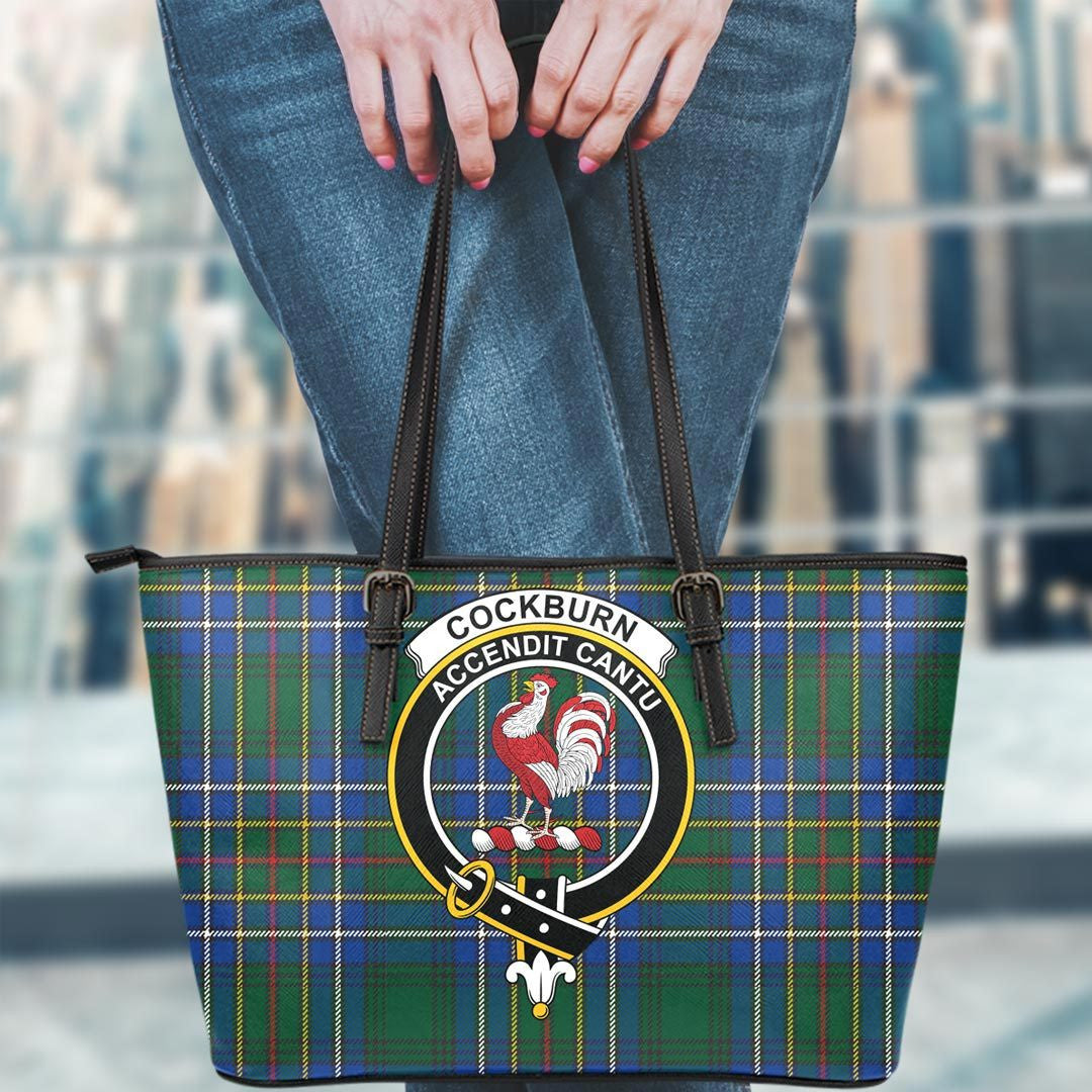 Cockburn Ancient Tartan Crest Leather Tote