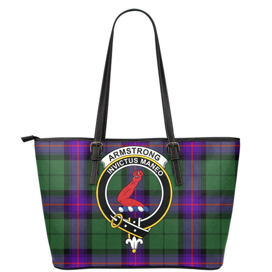 Armstrong Modern Tartan Crest Leather Tote