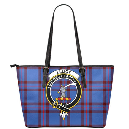 Elliot Modern Tartan Crest Leather Tote