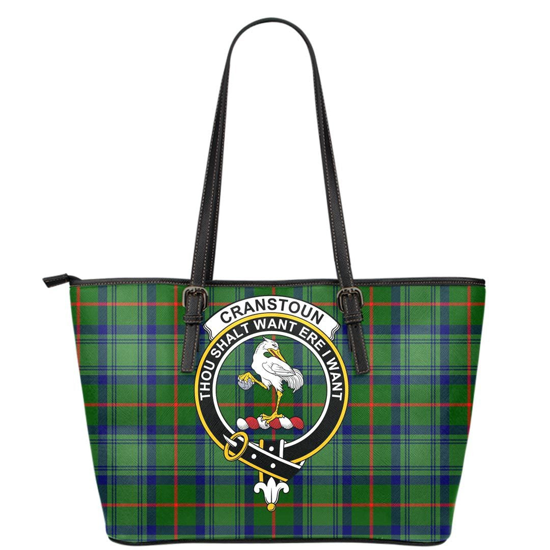 Cranstoun Tartan Crest Leather Tote