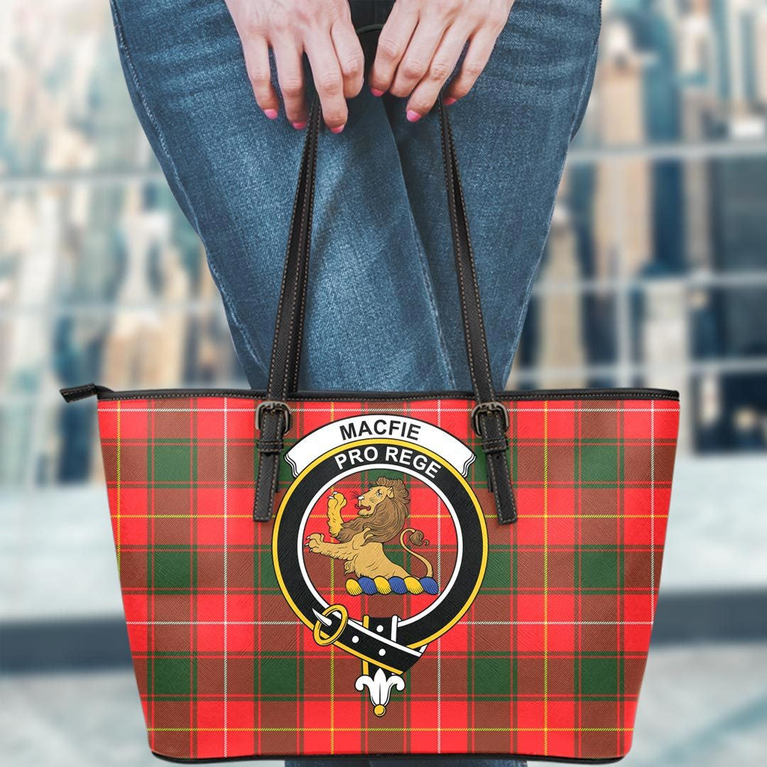 MacFie Tartan Crest Leather Tote