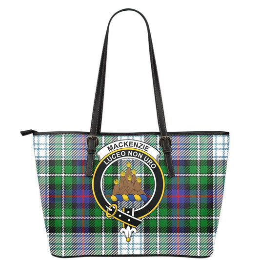 MacKenzie Dress Modern Tartan Crest Leather Tote