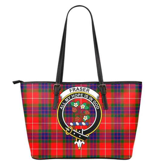 Fraser Modern Tartan Crest Leather Tote