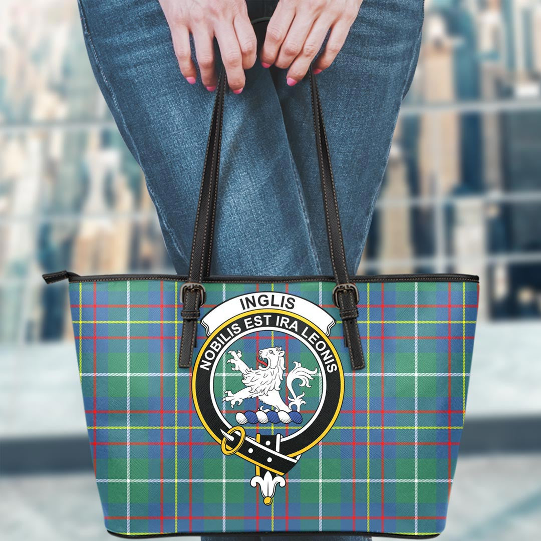 Inglis Ancient Tartan Crest Leather Tote
