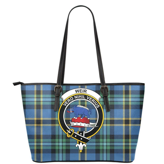 Weir Ancient Tartan Crest Leather Tote