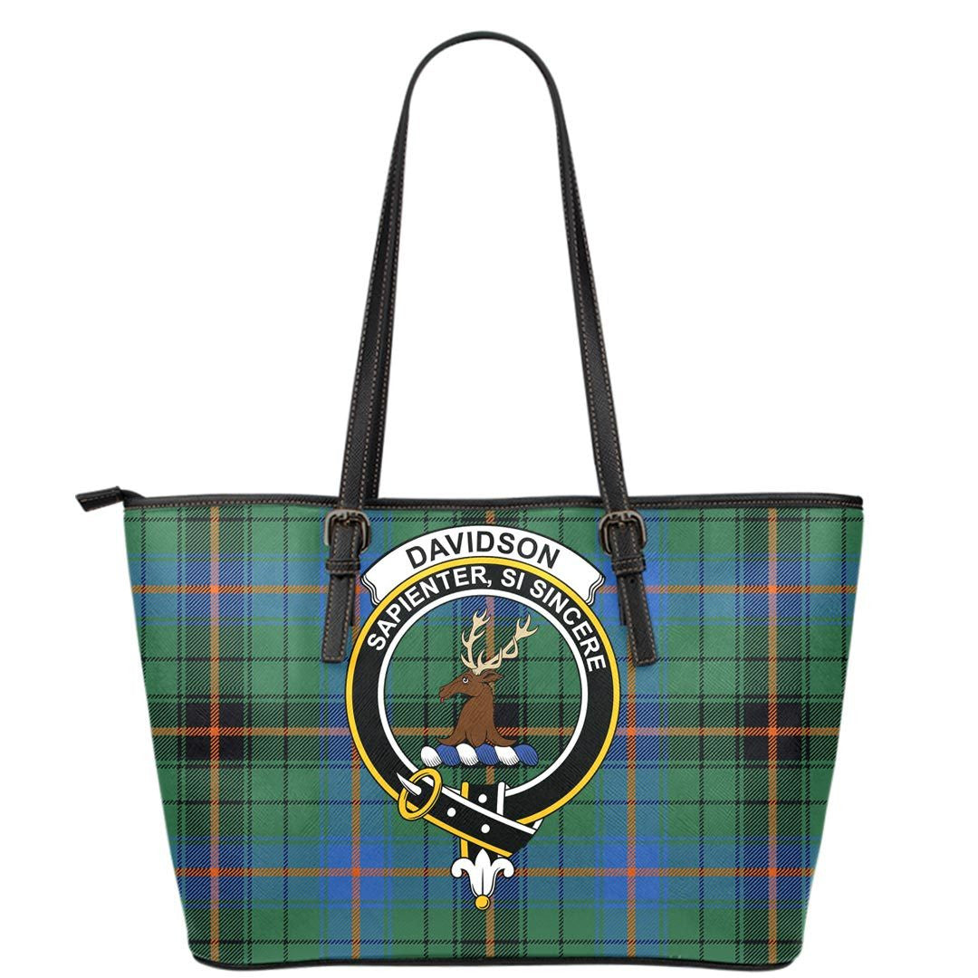 Davidson Ancient Tartan Crest Leather Tote