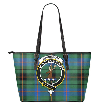 Davidson Ancient Tartan Crest Leather Tote