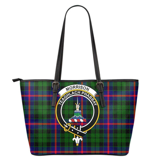 Morrison Modern Tartan Crest Leather Tote