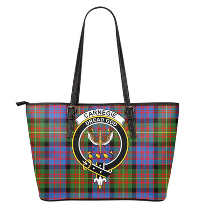 Carnegie Ancient Tartan Crest Leather Tote