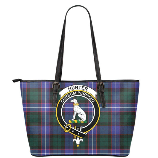 Hunter Modern Tartan Crest Leather Tote