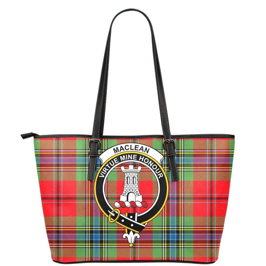 MacLean of Duart Modern Tartan Crest Leather Tote