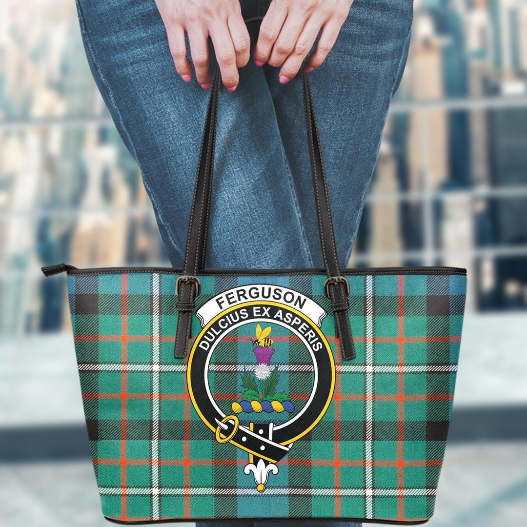 FERGUSON ANCIENT Tartan Crest Leather Tote