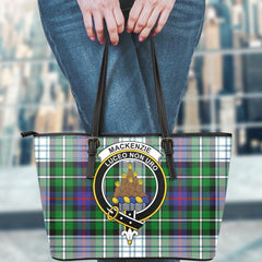 MacKenzie Dress Modern Tartan Crest Leather Tote