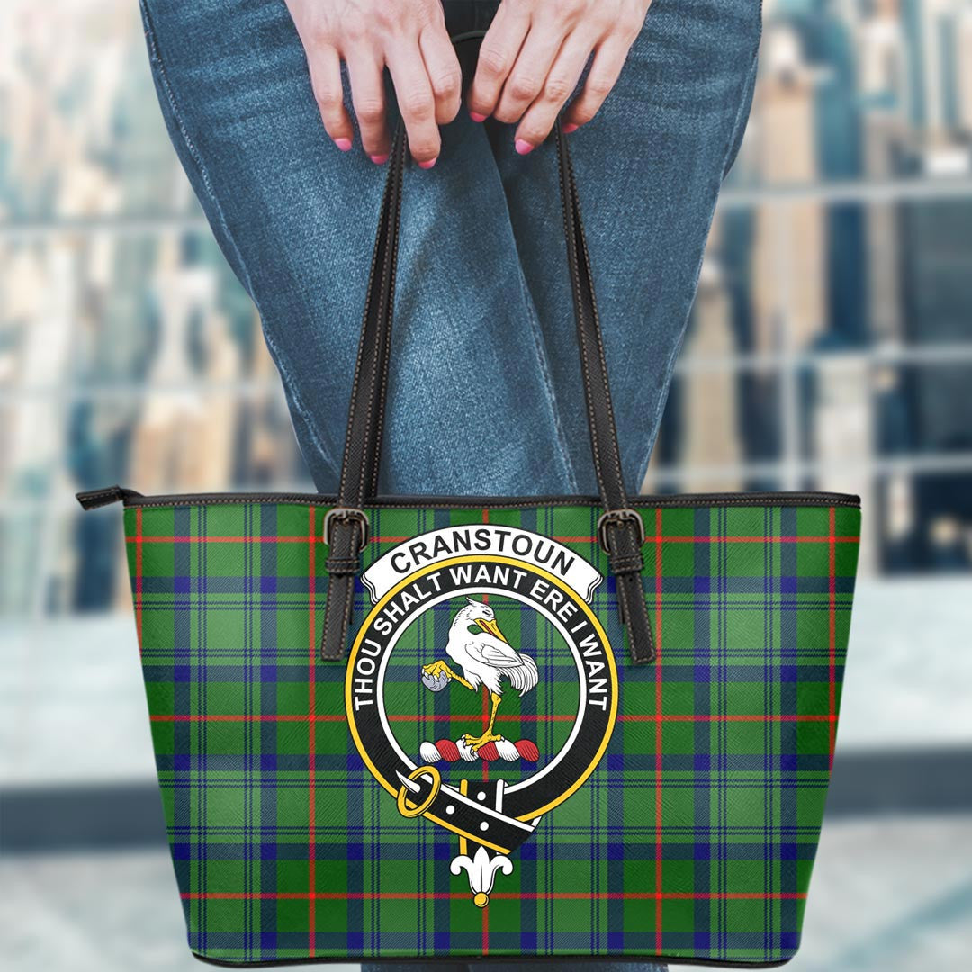 Cranstoun Tartan Crest Leather Tote