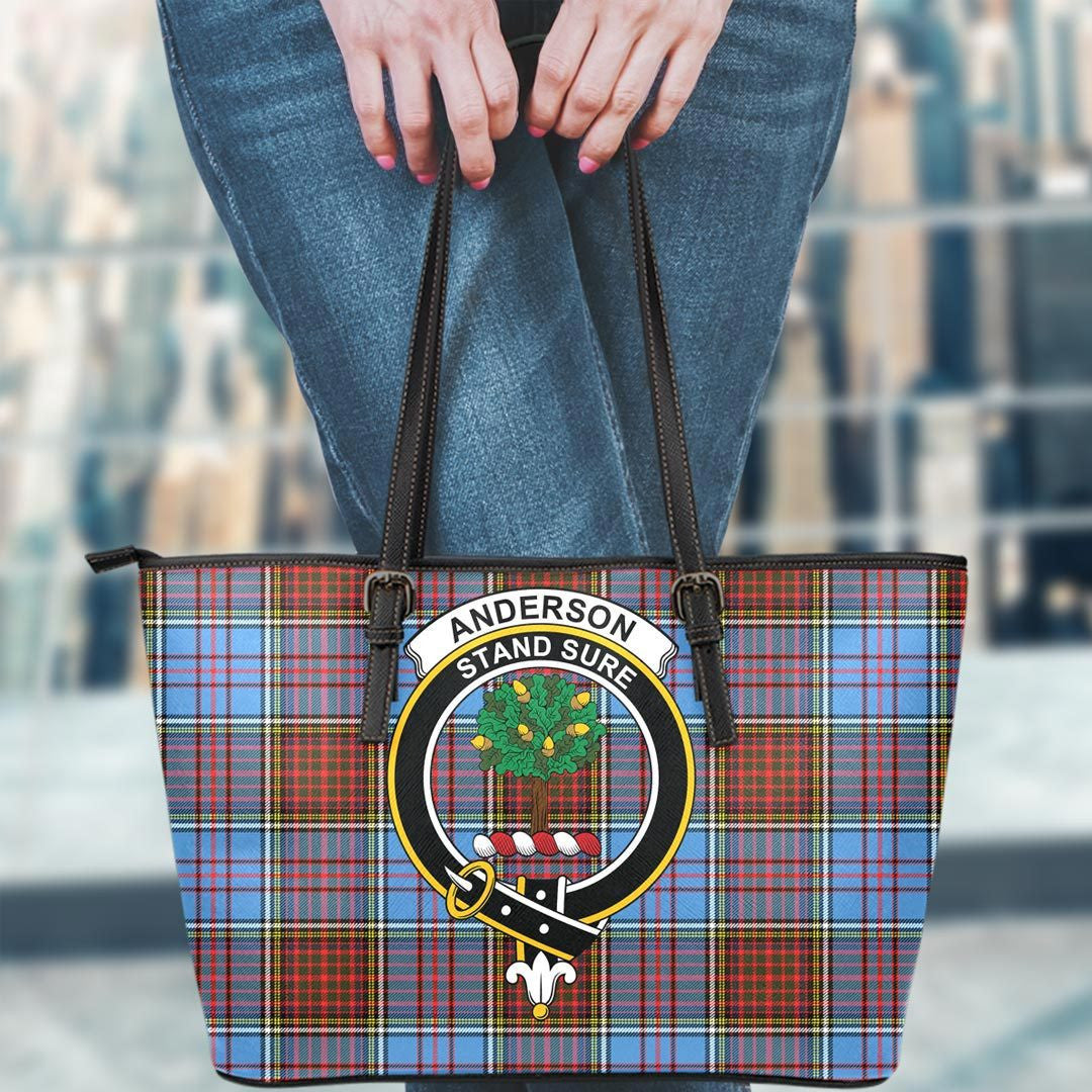 Anderson Modern Tartan Crest Leather Tote