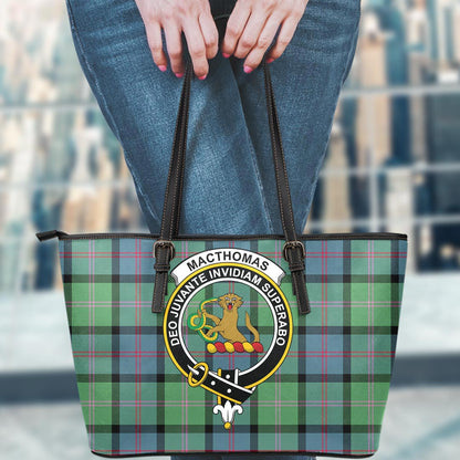 MacThomas Ancient Tartan Crest Leather Tote