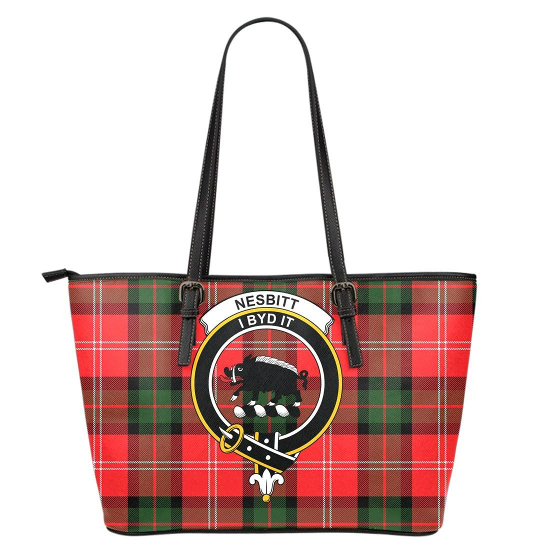 Nesbitt Modern Tartan Crest Leather Tote