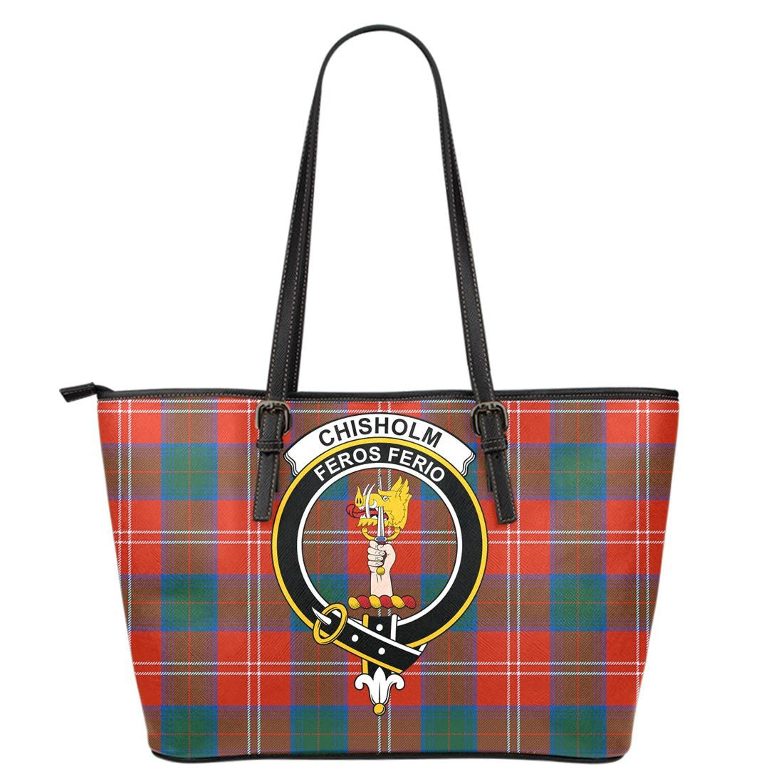 Chisholm Ancient Tartan Crest Leather Tote