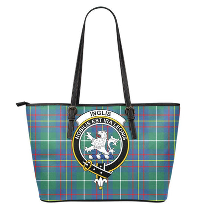 Inglis Ancient Tartan Crest Leather Tote
