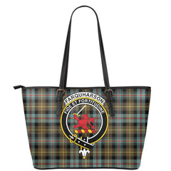 Farquharson Weathered Tartan Crest Leather Tote