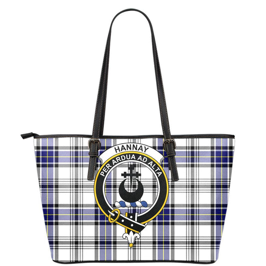 Hannay Modern Tartan Crest Leather Tote