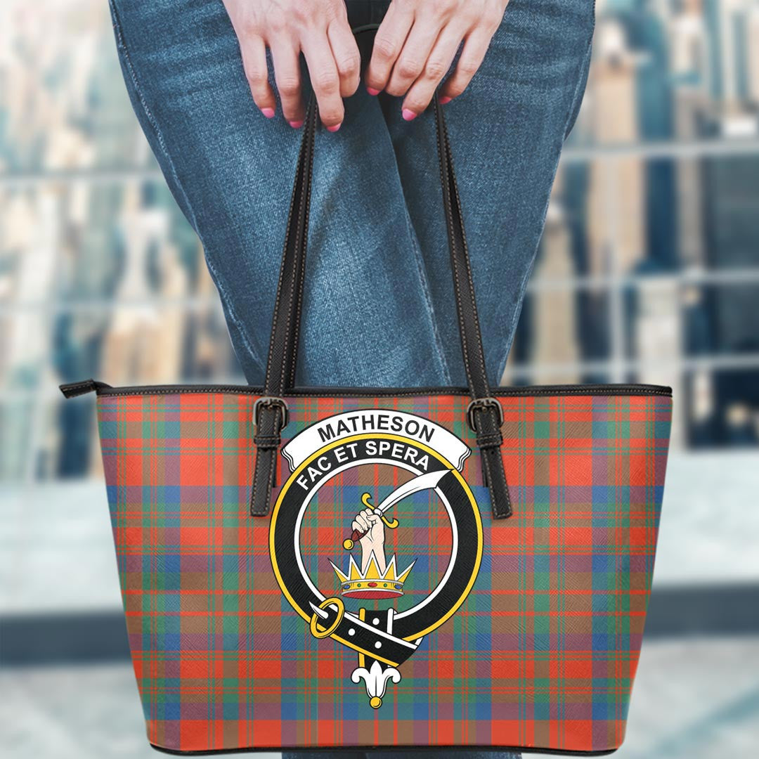 Matheson Ancient Tartan Crest Leather Tote