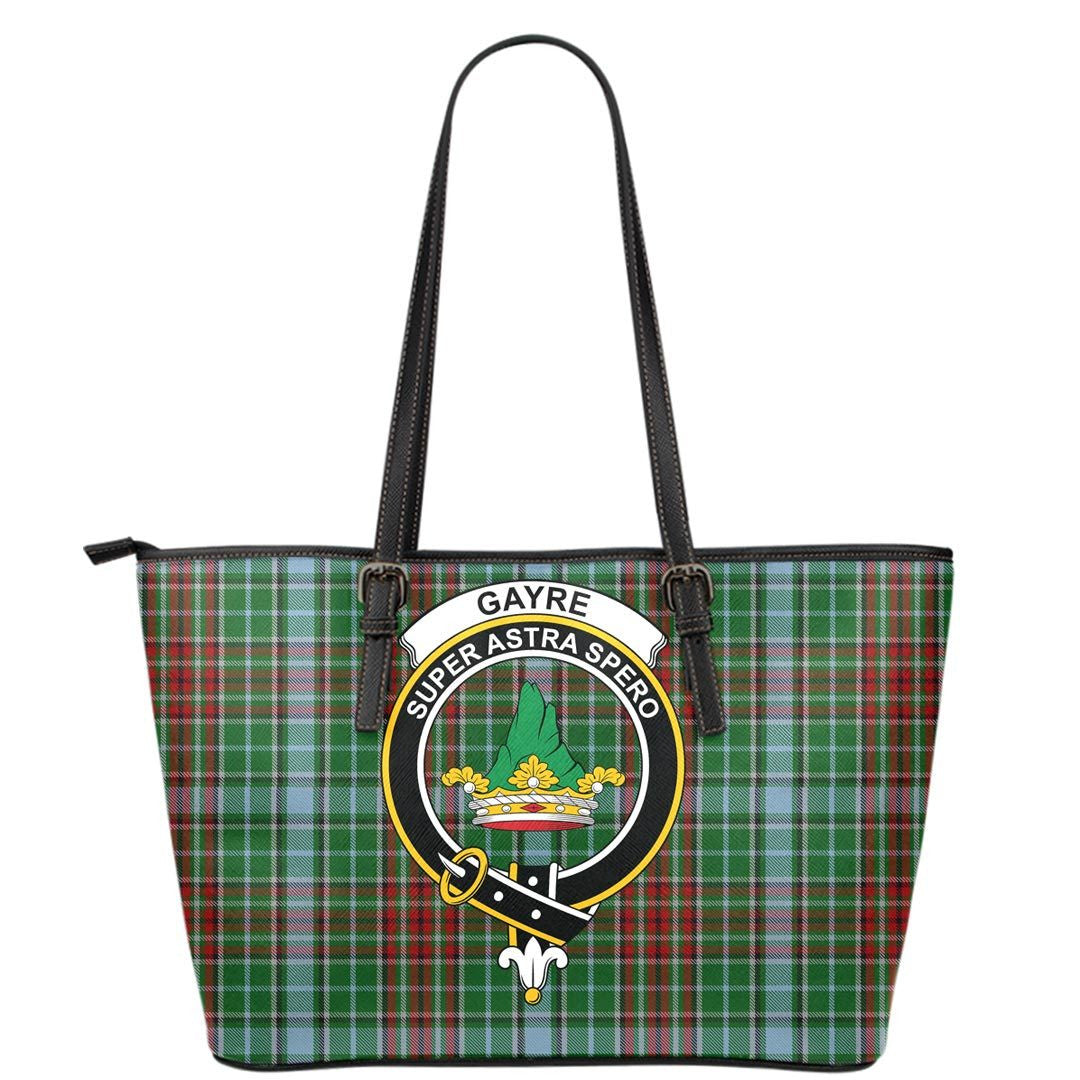 Gayre Tartan Crest Leather Tote