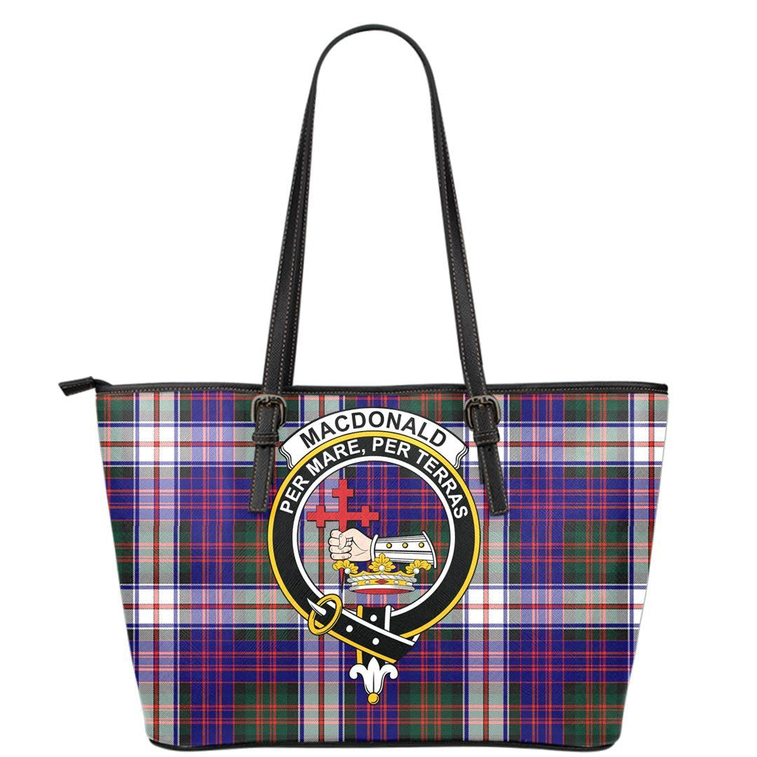 MacDonald Dress Modern Tartan Crest Leather Tote