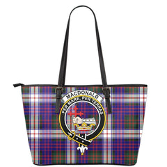 MacDonald Dress Modern Tartan Crest Leather Tote
