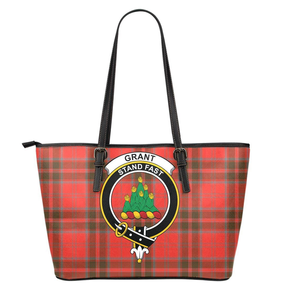 Grant Weathered Tartan Crest Leather Tote