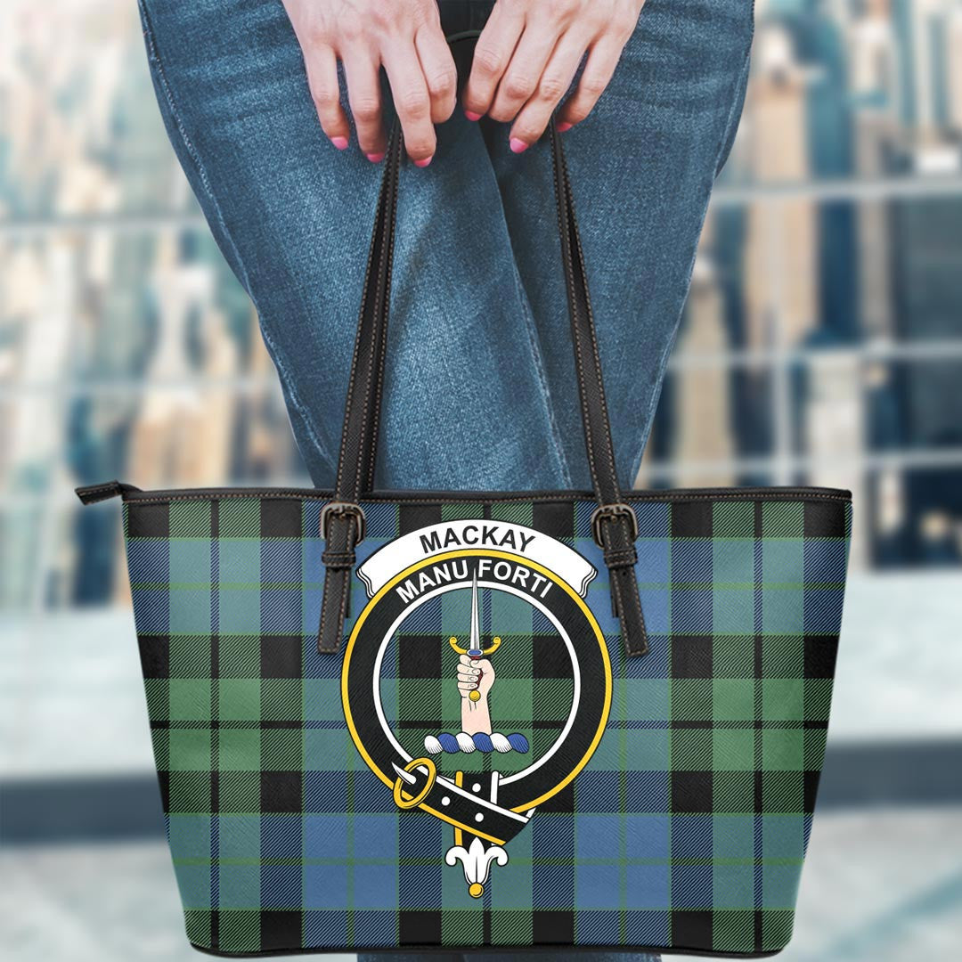 MacKay Ancient Tartan Crest Leather Tote