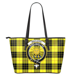 MacLeod of Lewis Modern Tartan Crest Leather Tote