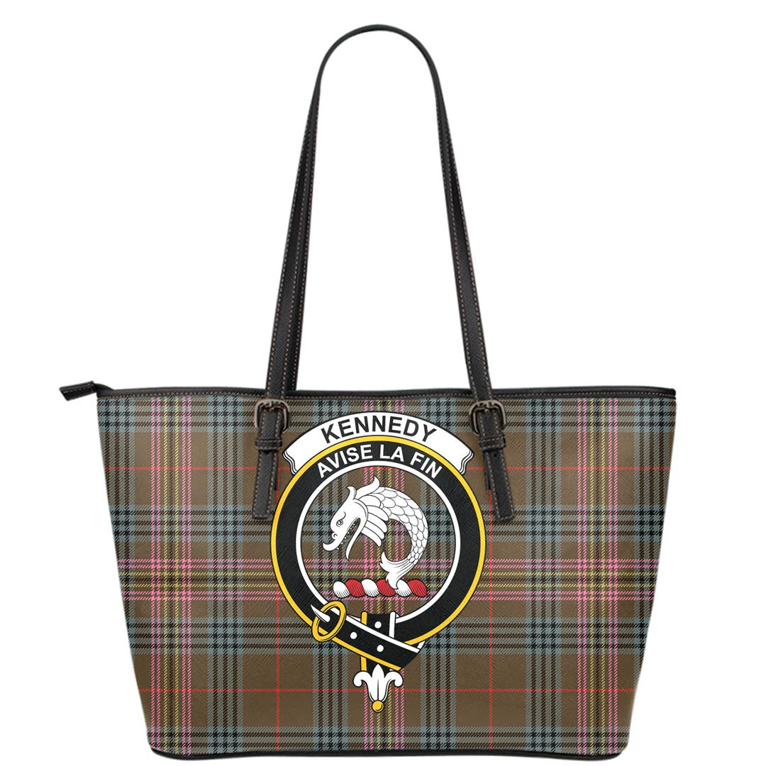Kennedy Weathered Tartan Crest Leather Tote