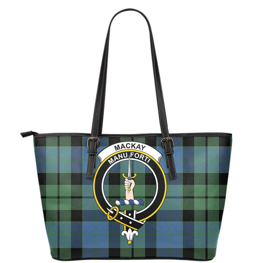 MacKay Ancient Tartan Crest Leather Tote