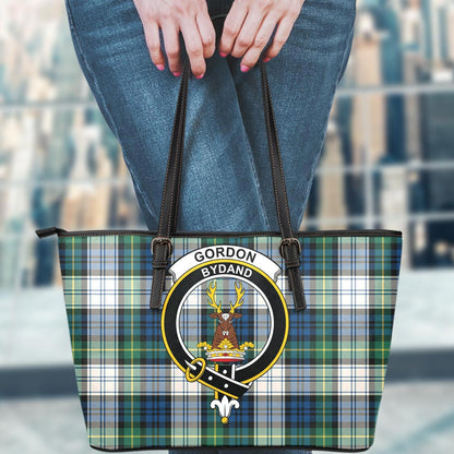 Gordon Dress Ancient Tartan Crest Leather Tote