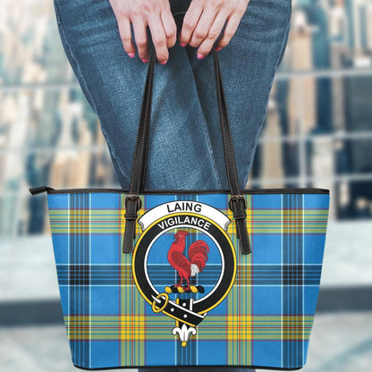 Laing Tartan Crest Leather Tote