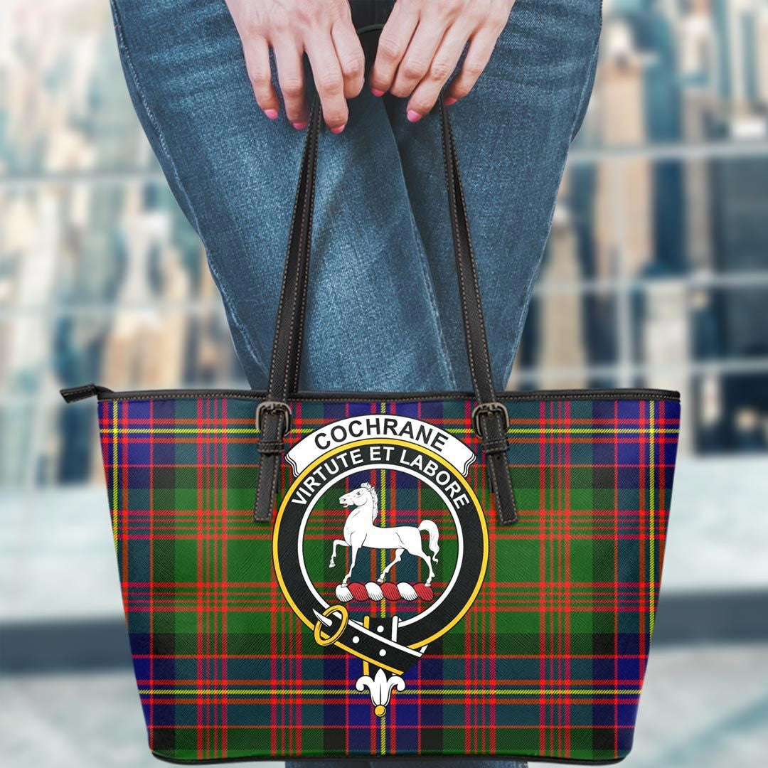 Cochrane Modern Tartan Crest Leather Tote