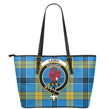 Laing Tartan Crest Leather Tote