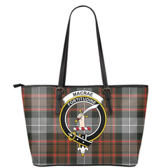 MacRae Hunting Weathered Tartan Crest Leather Tote