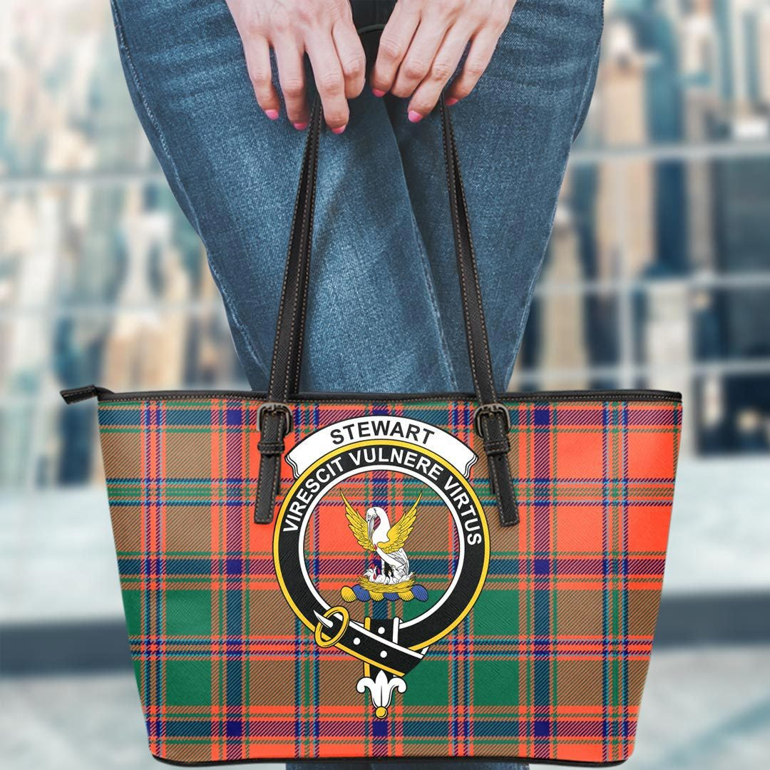 Stewart of Appin Ancient Tartan Crest Leather Tote