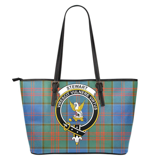 Stewart of Appin Hunting Ancient Tartan Crest Leather Tote