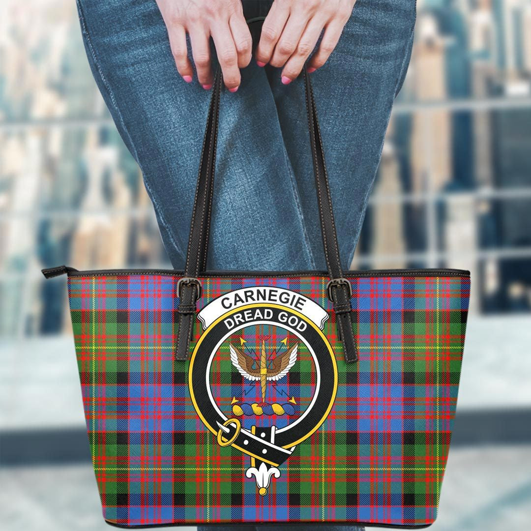 Carnegie Ancient Tartan Crest Leather Tote