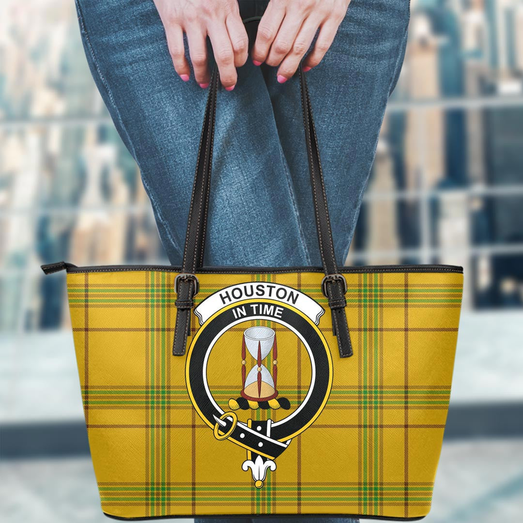 Houston Tartan Crest Leather Tote