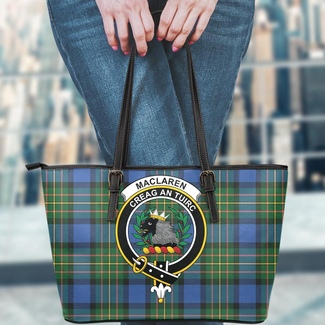 MacLaren Ancient Tartan Crest Leather Tote