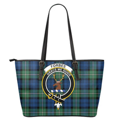 Forbes Ancient Tartan Crest Leather Tote