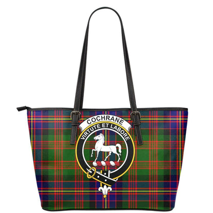 Cochrane Modern Tartan Crest Leather Tote