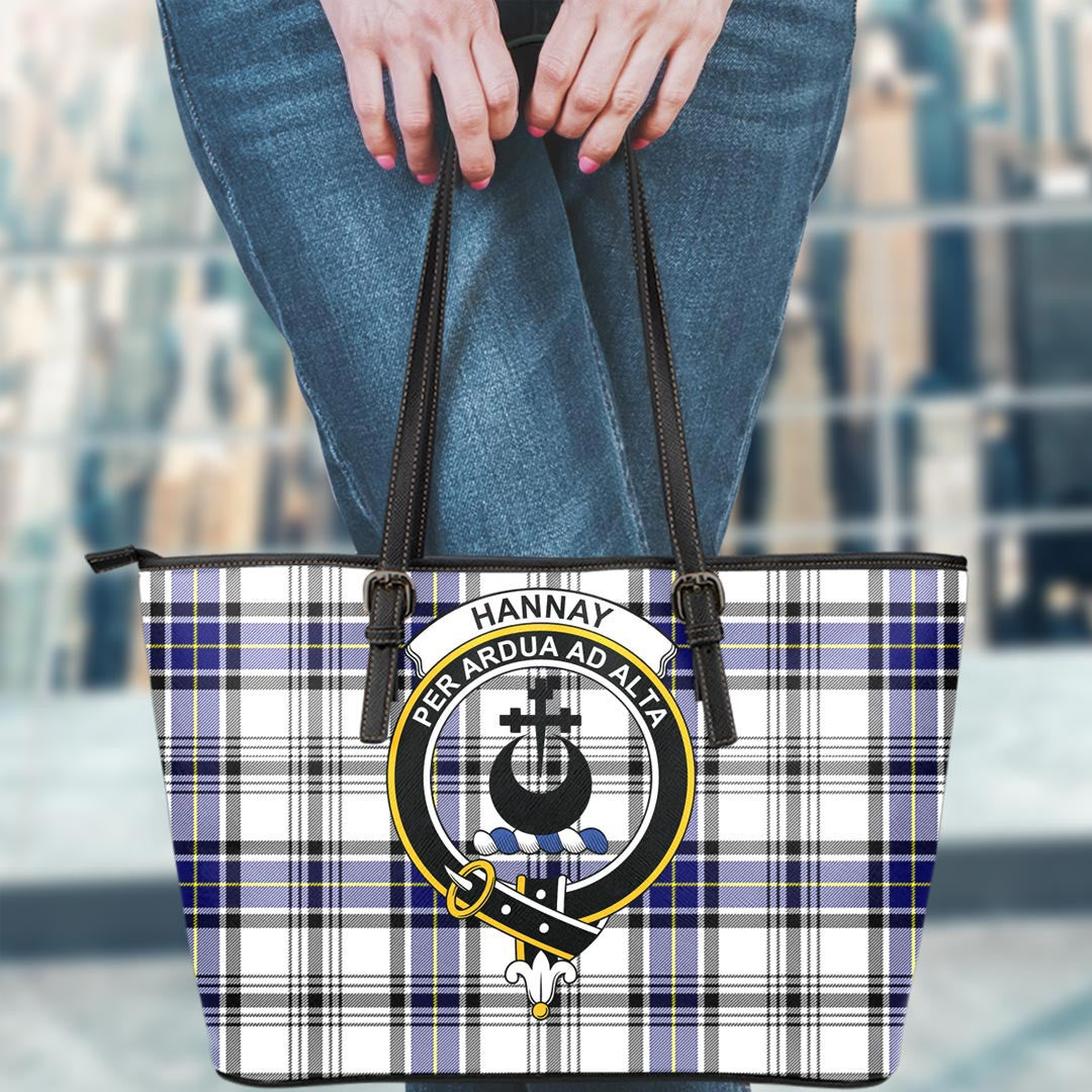 Hannay Modern Tartan Crest Leather Tote