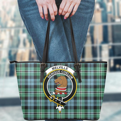 Melville Tartan Crest Leather Tote