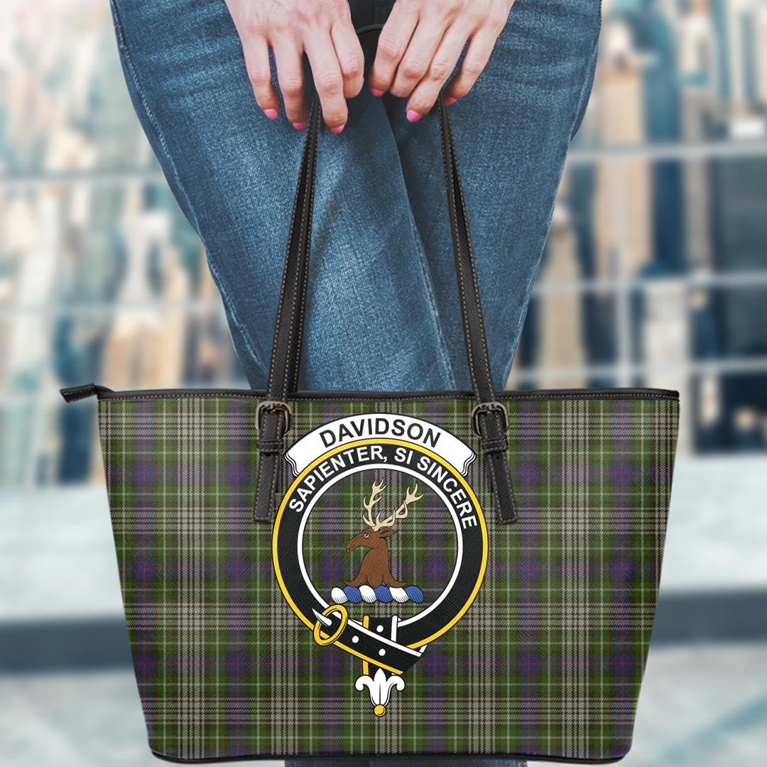 Davidson Tulloch Dress Tartan Crest Leather Tote